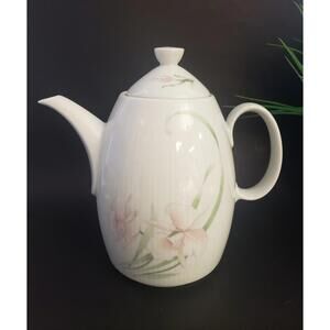 Vintage CP Colditz Orchid Pattern Porcelain Teapot, German Democratic Republic
